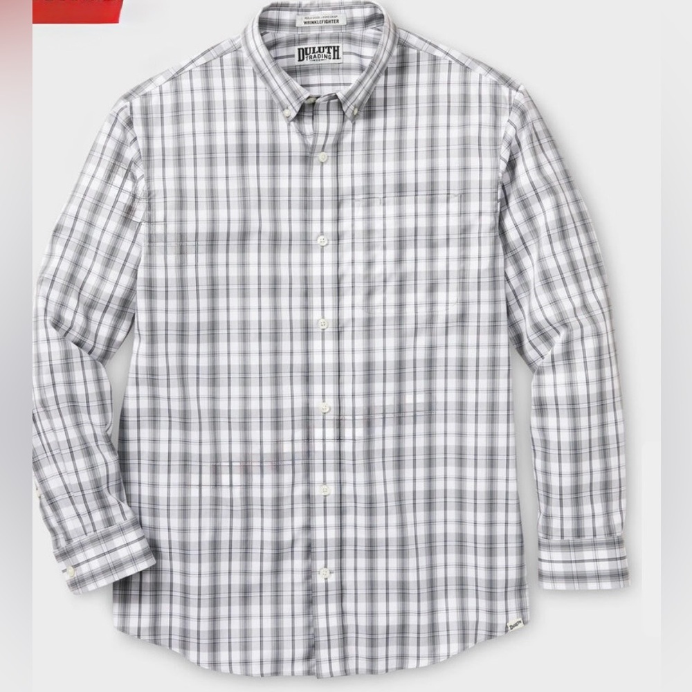 Duluth Trading Co Wrinklefighter Relaxed Fit Long Sleeve Shirt size XXL Tall - Picture 3 of 12